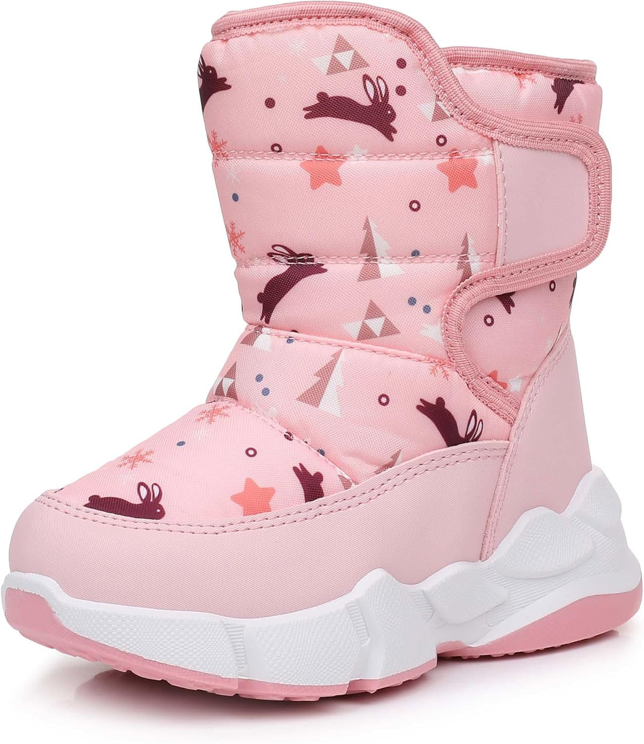 Kids Toddler Snow Boots Boys Girls Winter Boots Insulated Warm Outdoor Shoes(Tod