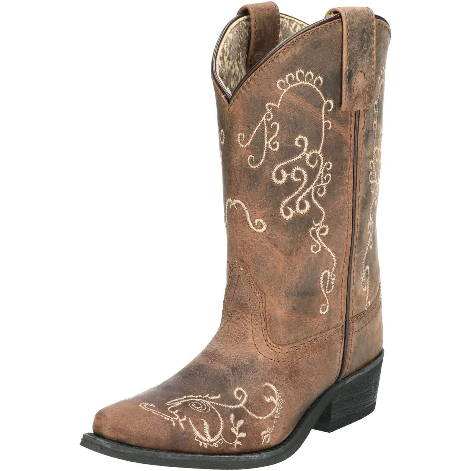 SMOKY MOUNTAIN BOOTS Girls’ Jolene 3754 Snip Toe Western Leather Boots, Sizes