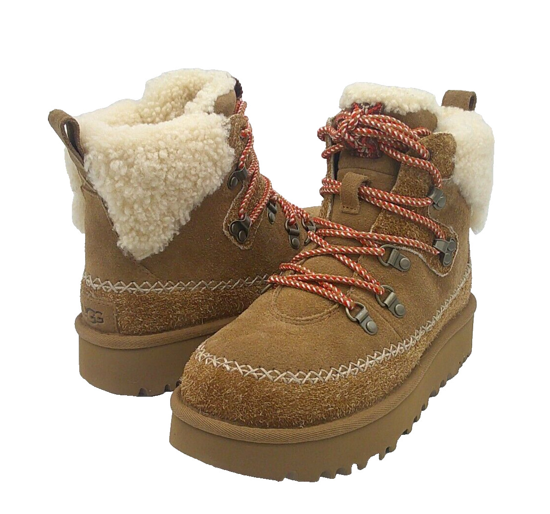 UGG CLASSIC ALPINE LACE UP WOMEN BOOTS SUEDE CHESTNUT US 12 /UK 10 /EU 43