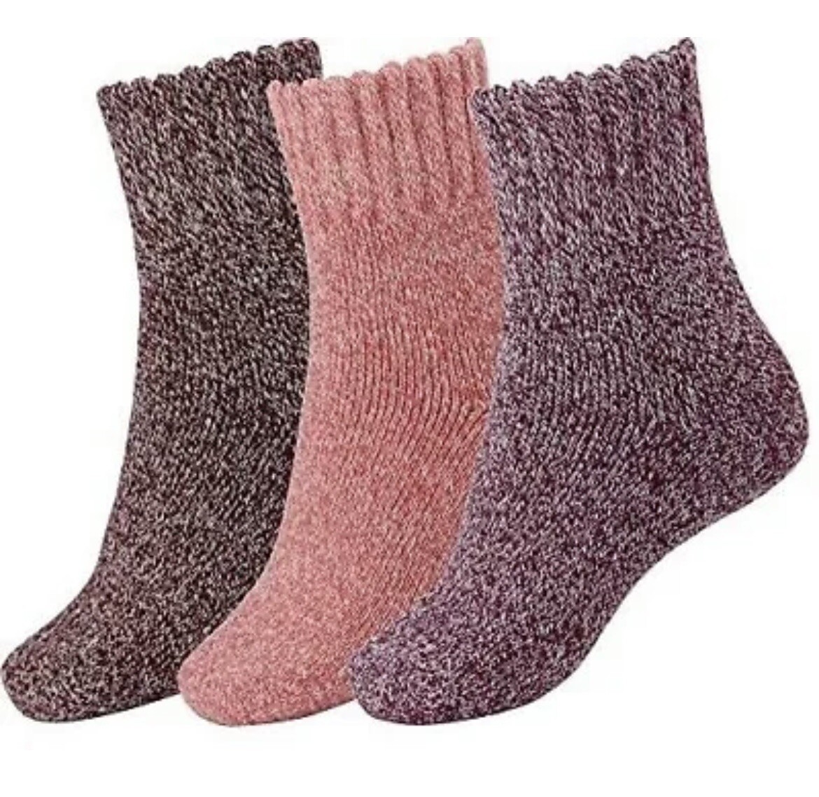 BomKinta Women Winter Solid Boots Socks Thick Warm Wool Socks Cozy Crew Socks