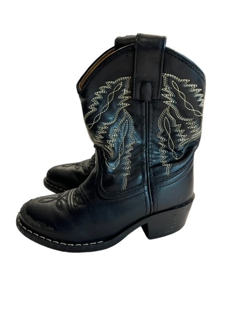 Girls Cowboy Boots Size 10 Flame Embroidered Cowgirl Dress Up Western