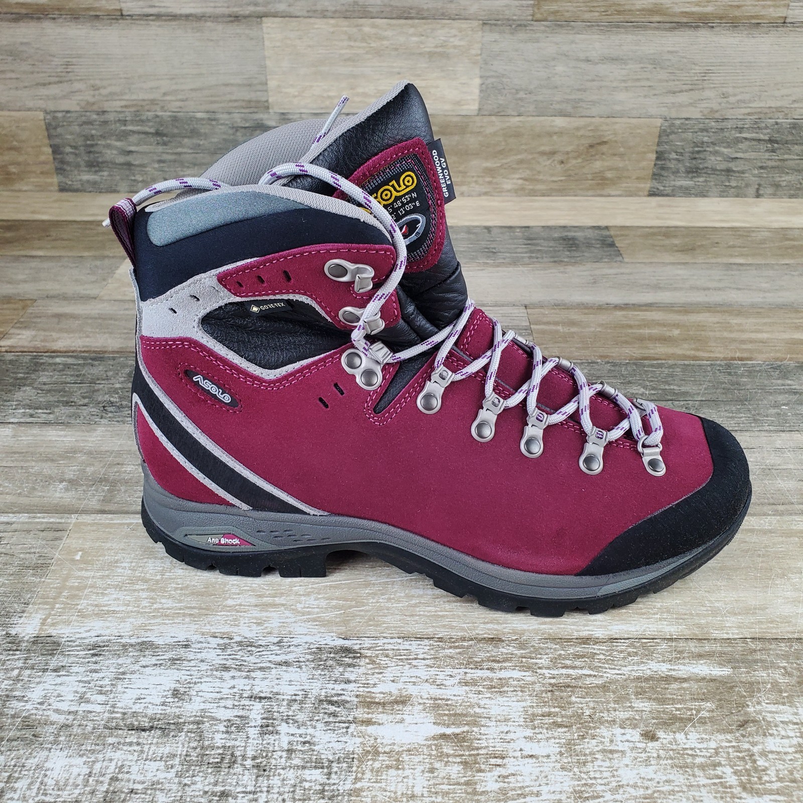 Asolo Greenwood EVO GV Women Boots Sz 7 Grapeade Waterproof Hiking Lace Up