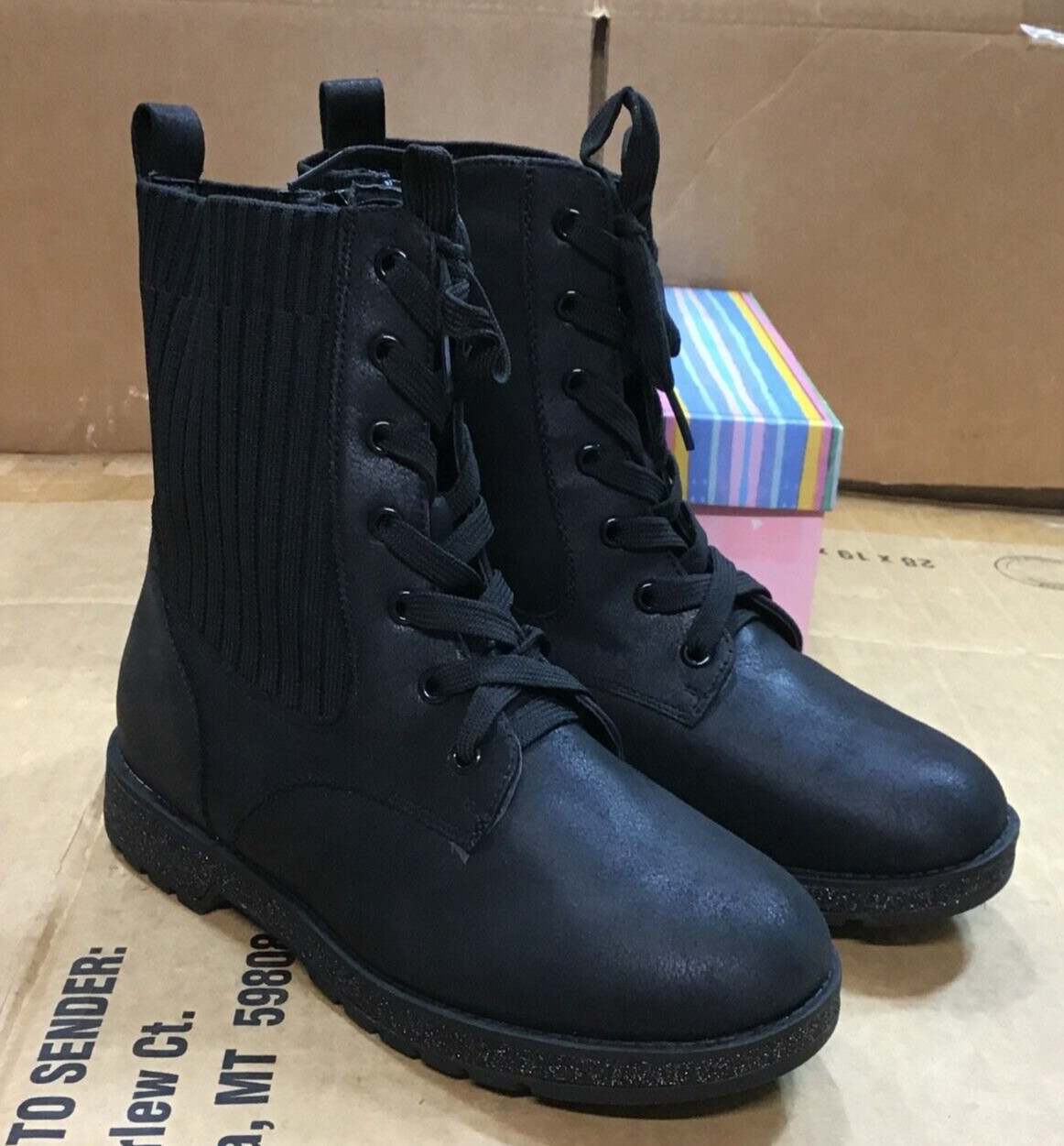 Mia Kids Everli Black Havana GSK203 Girls Boots R3