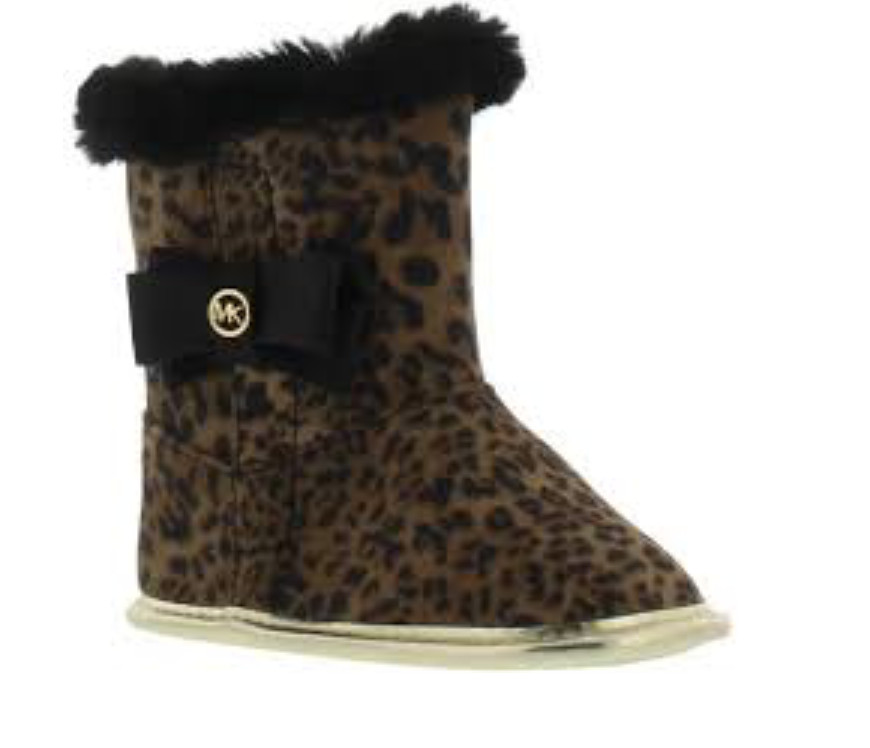 Michael Kors Z1366* Baby Baba Cheetah Print Girls Boots  Baby Size 3-6 Months