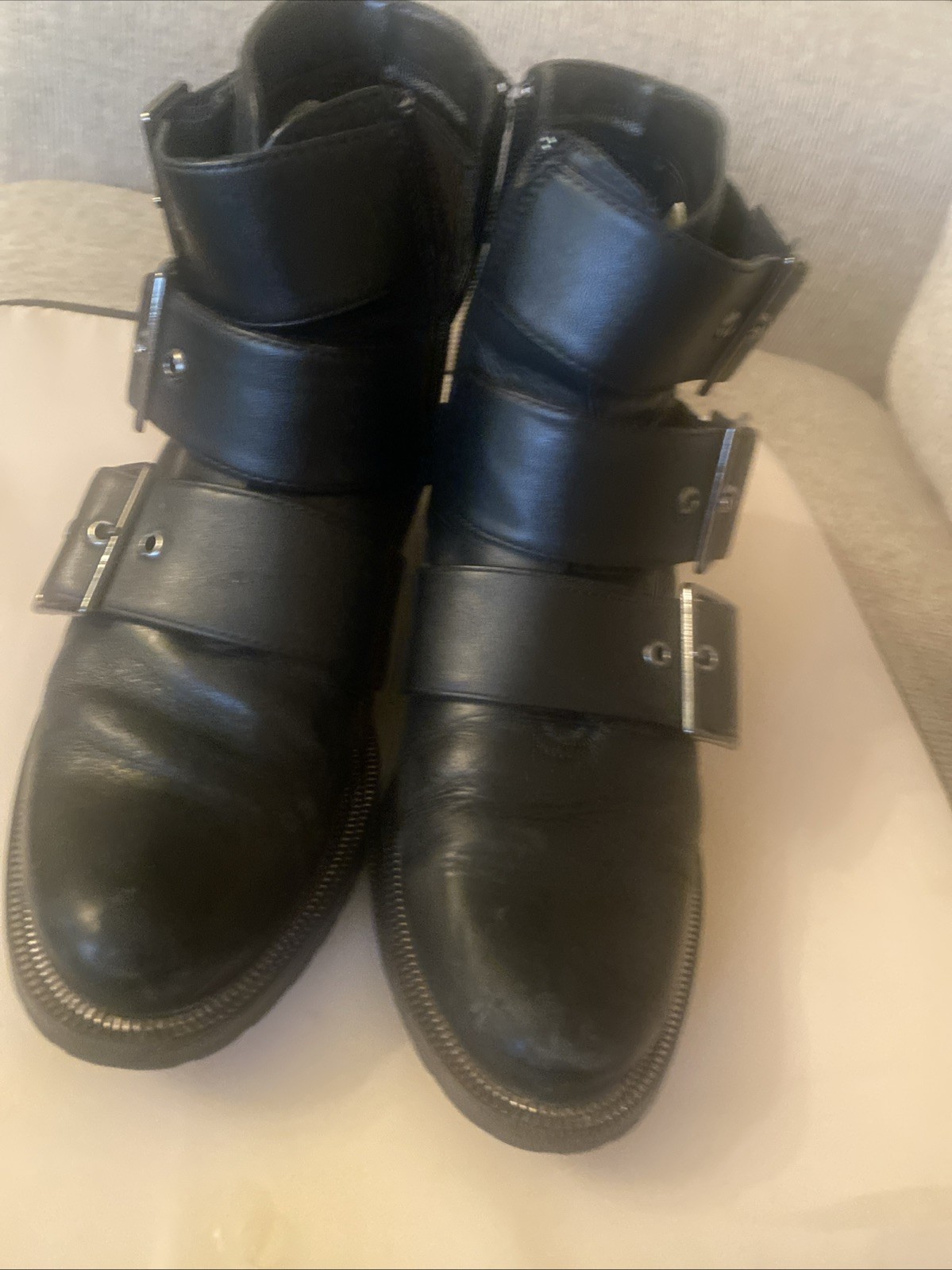 Blondo Women Boots Leather Waterproof Boot Zip Ankle Booties Black Size 7.5M