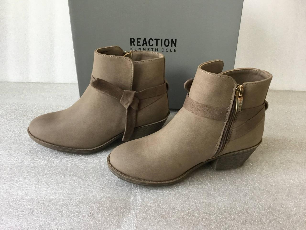 NIB Kenneth Cole Reaction Taylor Tie Girls Boots Sand Color Zip up Bootie SZ 2