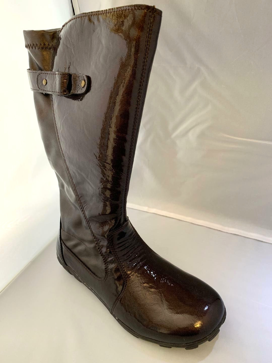 Boots Girls Brown Patent Leather Boots Kenneth Cole NEW Youth Girls Size 5