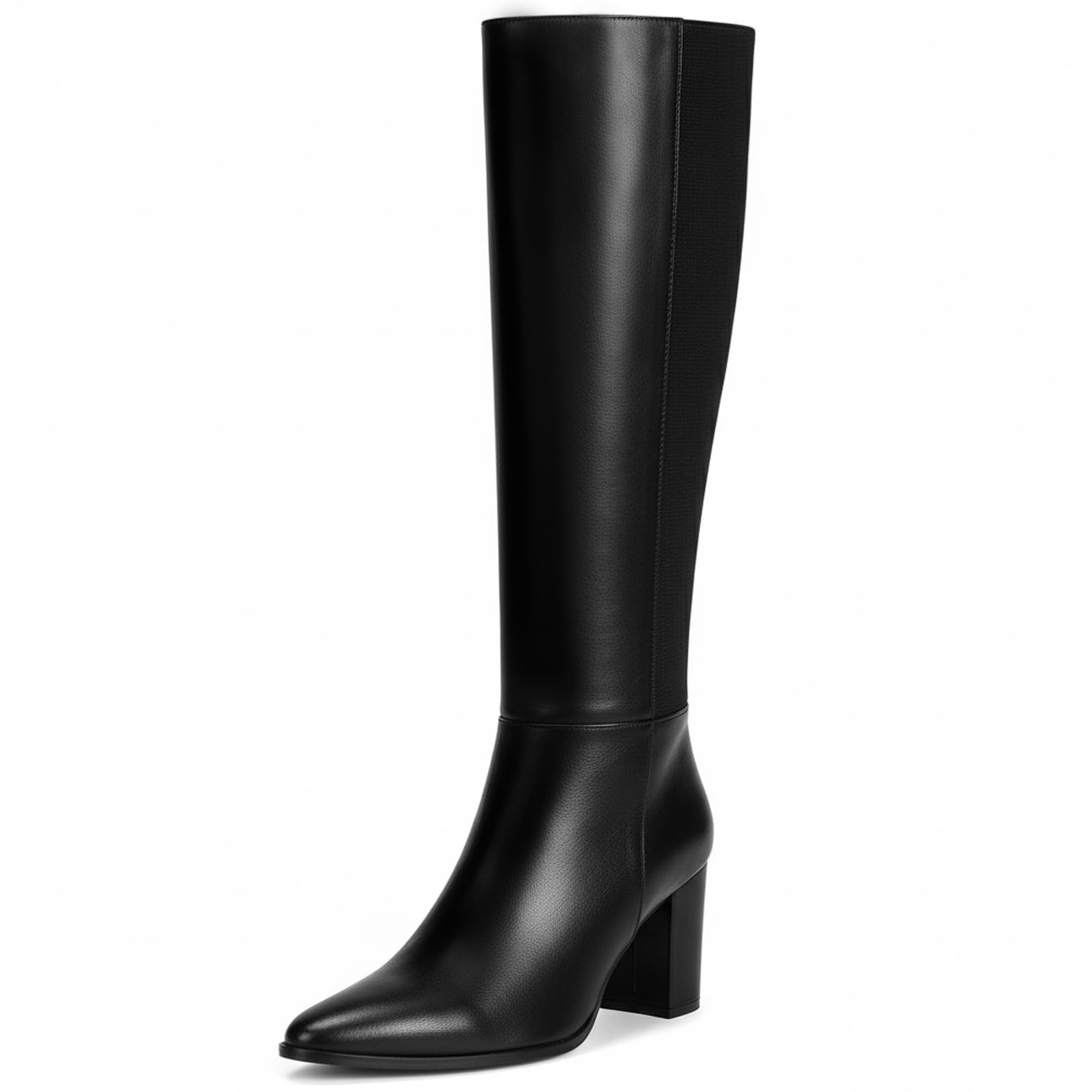 Vipost 3.35-inch Pointed Toe Knee High Boots for Women, Chunky Block Heel Tal…