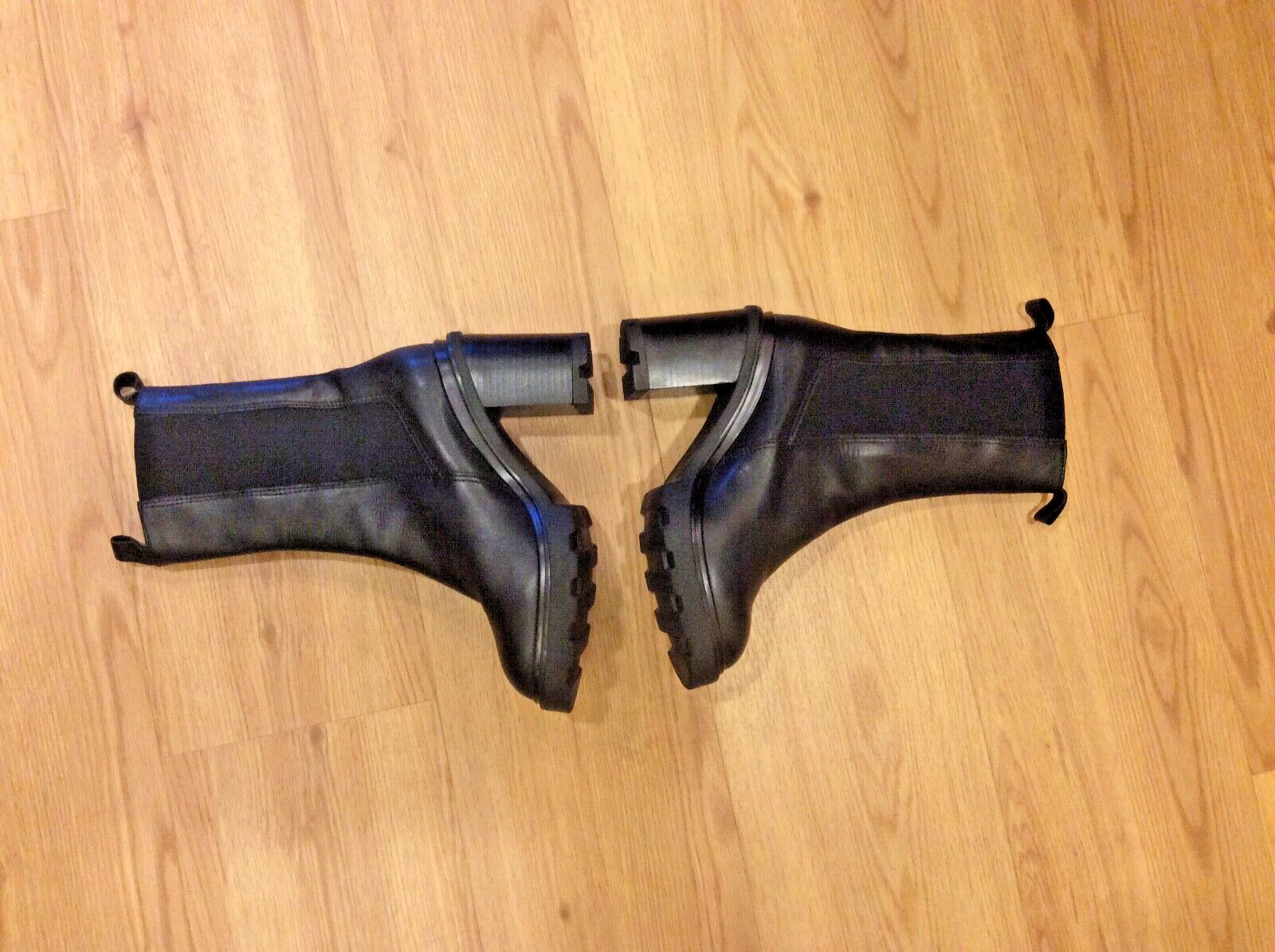 ANNABELLA Black Leather Women Mid Calf Boots Size 37 / US 6.5 / UK 4 M