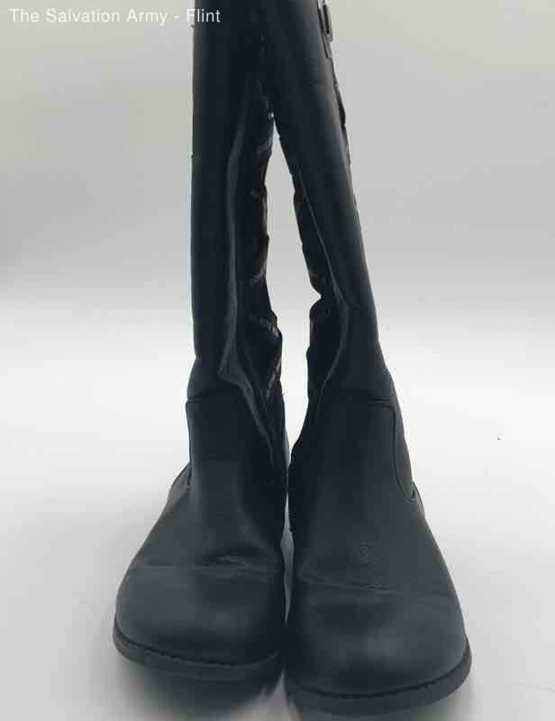 Michael Kors Girls Sync Emma Black Leather Mid-Calf Riding Boots Size 3Y