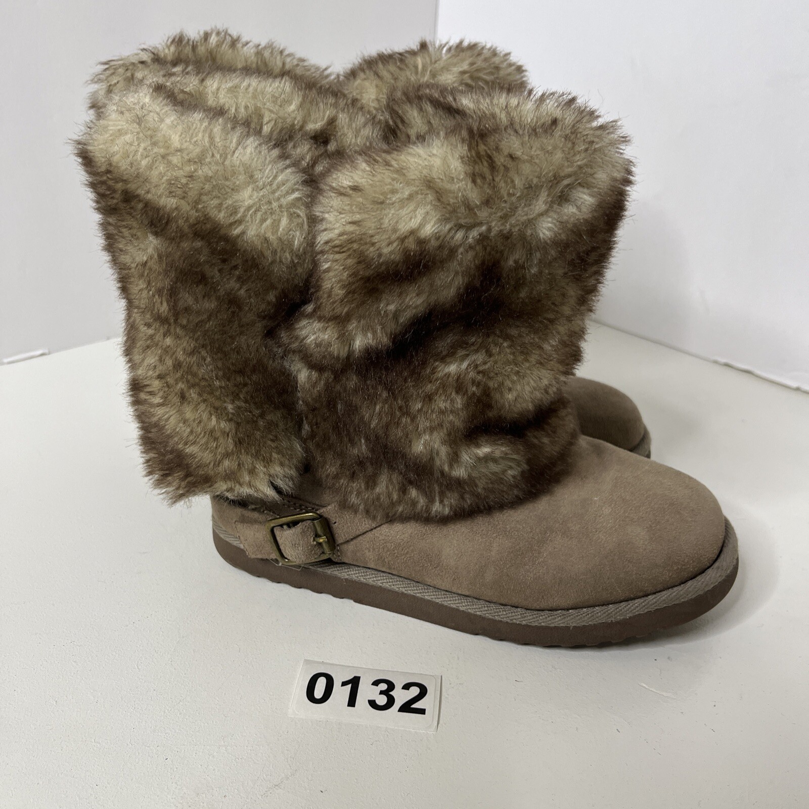 Olive & Edie Girls Boots Booties Child Size 2 Faux Fur light brown Faux Suede