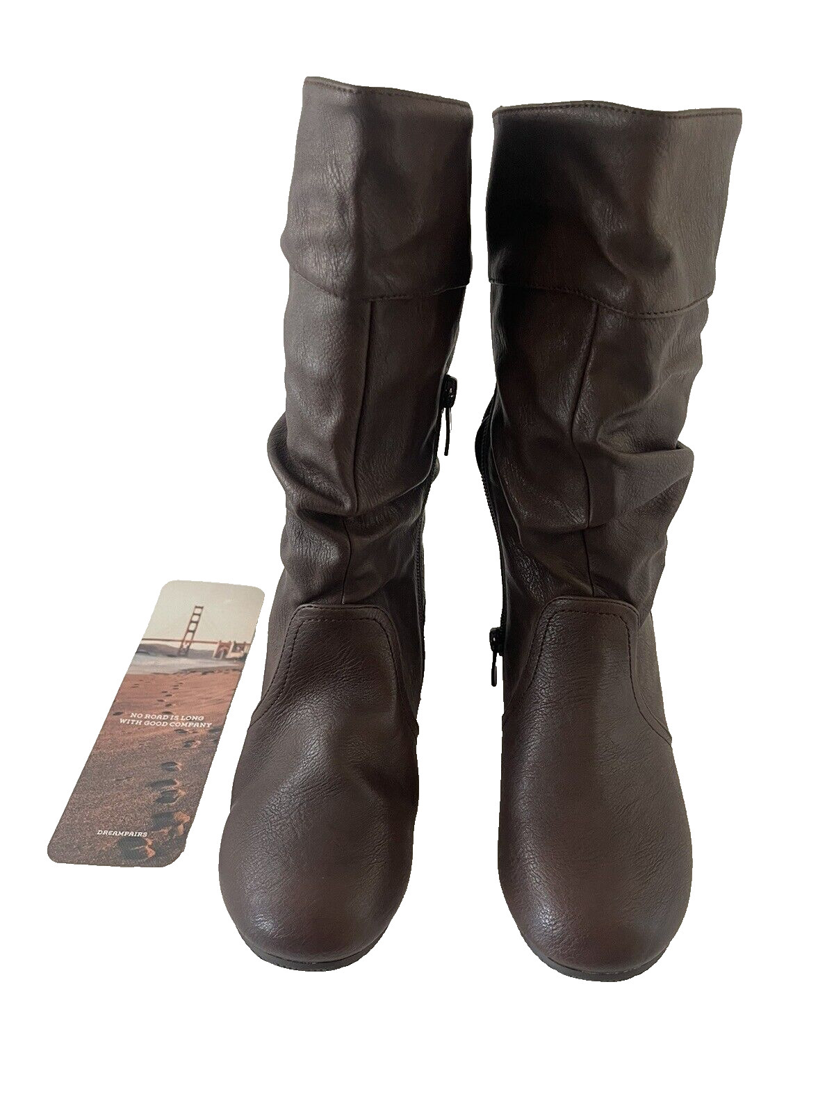 DREAM PAIRS Girl’s Faux Fur Lined Knee High Winter Riding Boots Sz US 1 Brown PU