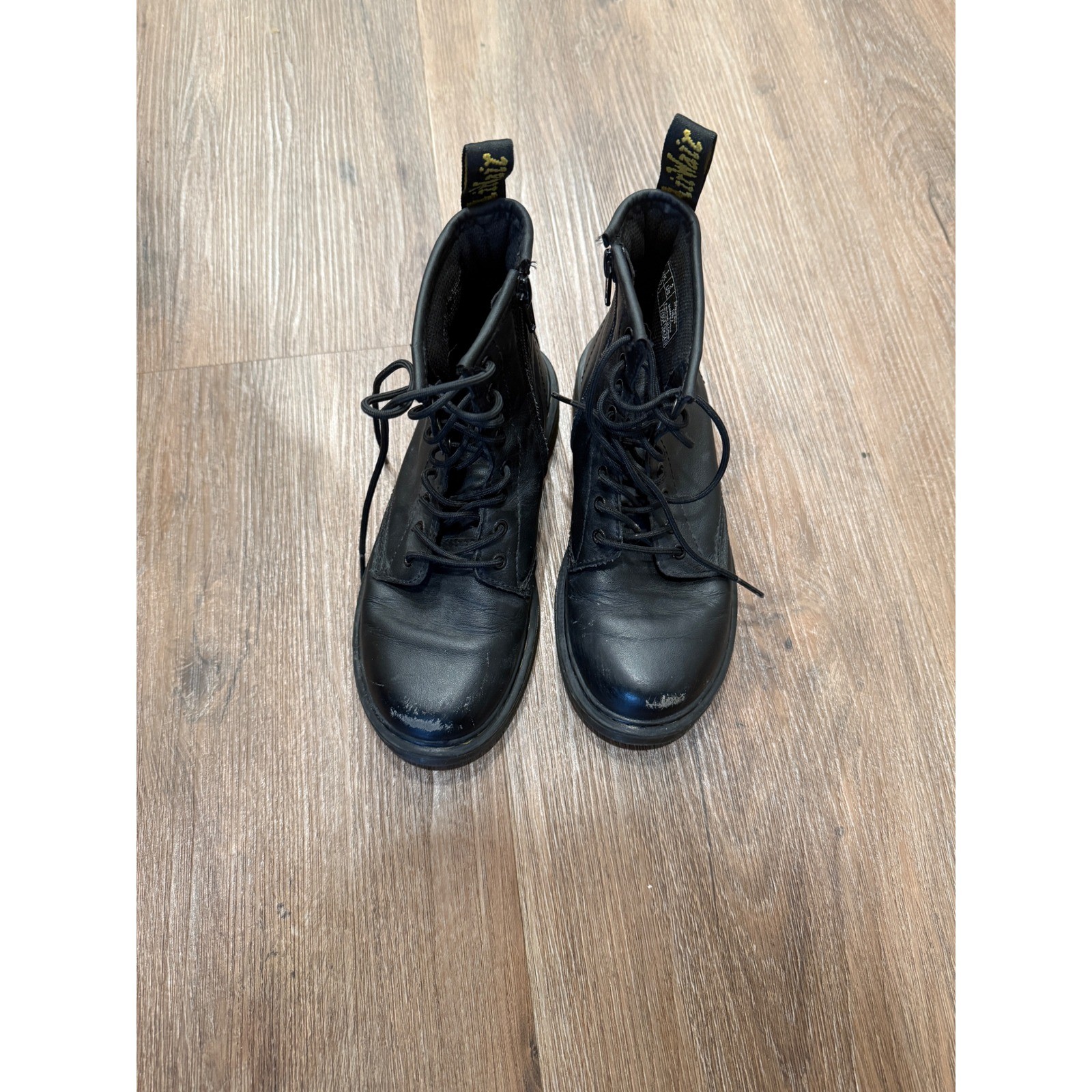 Dr. Martens 1460 J Black Leather Lace Up Ankle Boots Size US 2 UK 1 EU 33