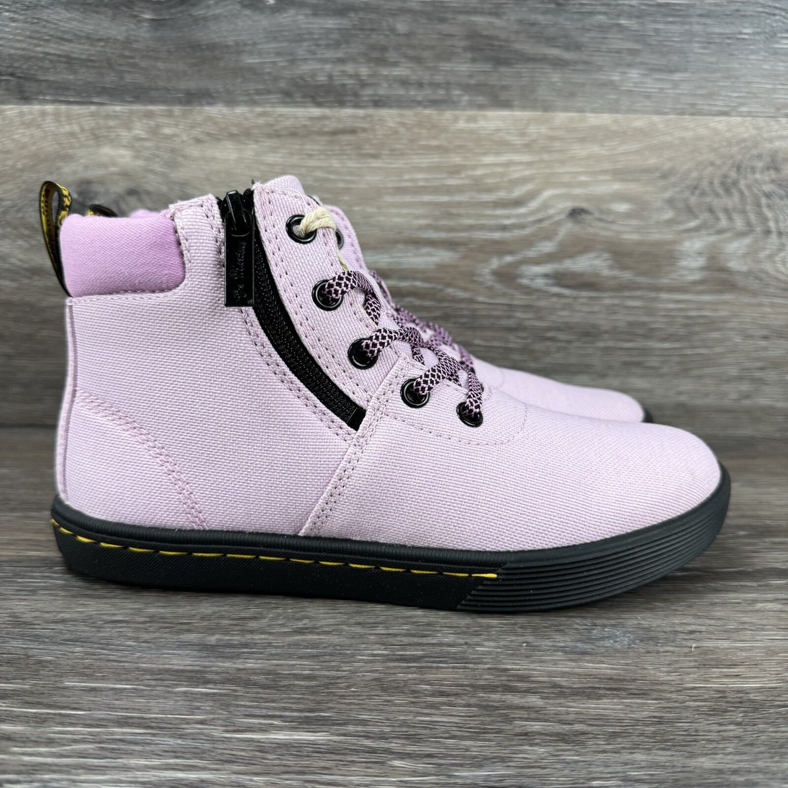 Dr Marten Women Boots size 5 Pink Black Maegley Lace up Canvas