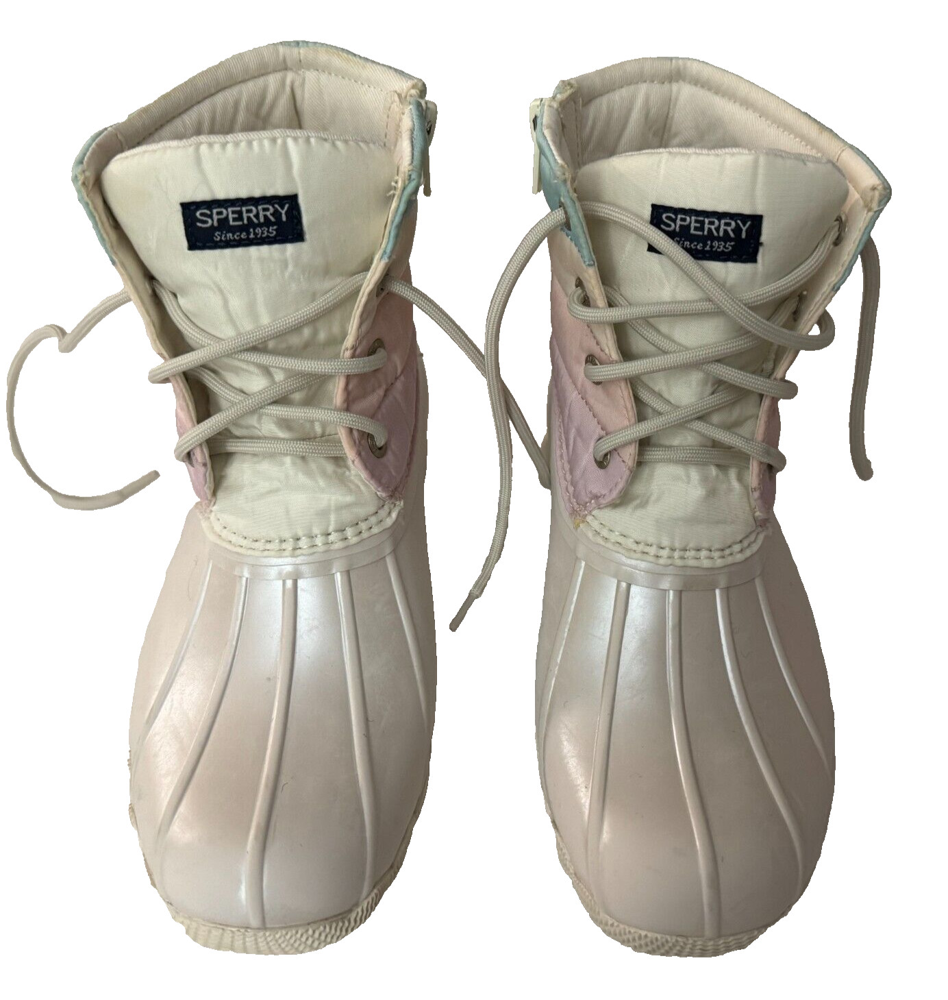 SPERRY Girls Boots Saltwater Duck Pastel Multi Color Size 3M