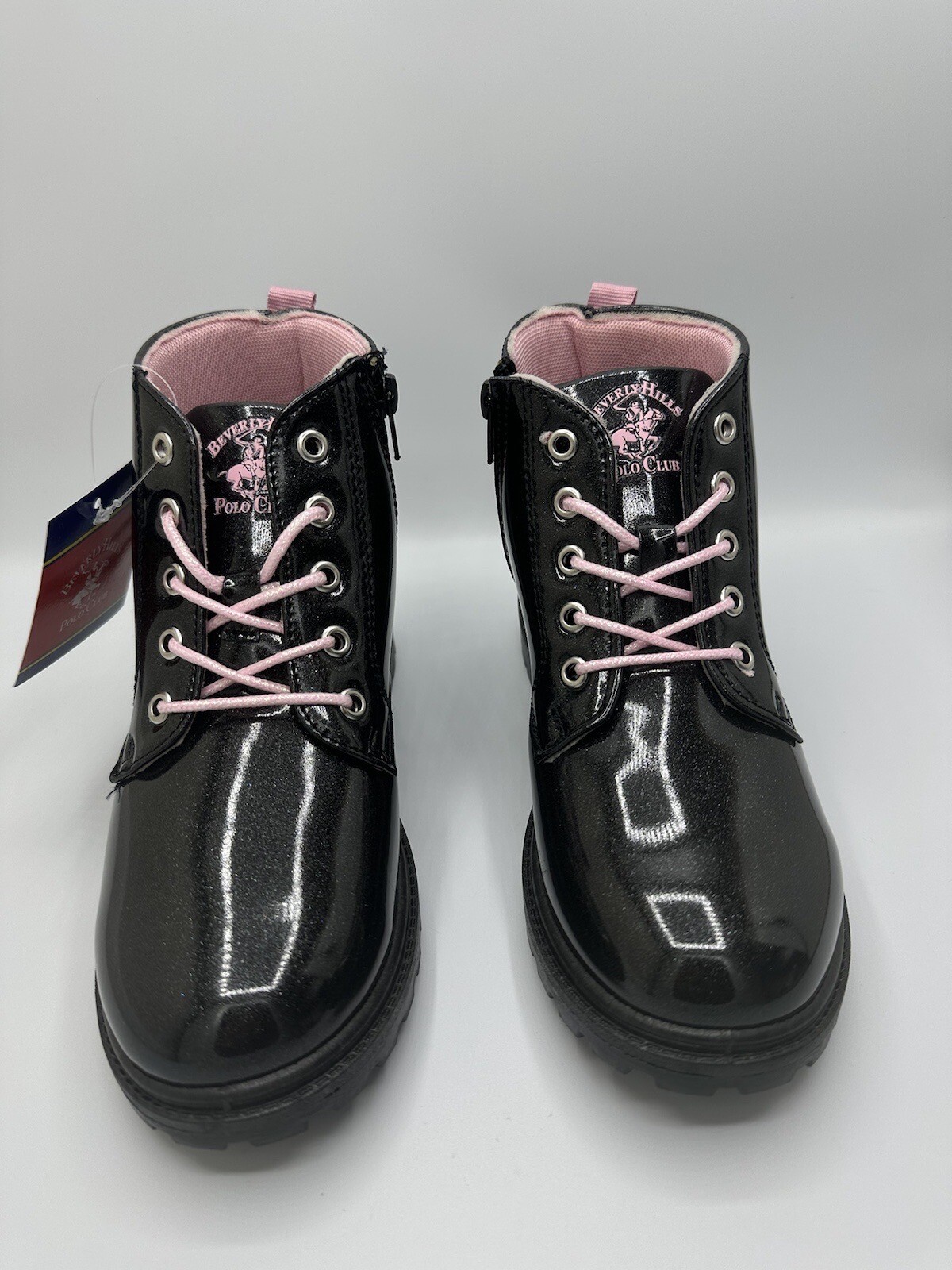 Beverly Hills Polo Club Girls Boots Black Glitter Size 6NEW Nice