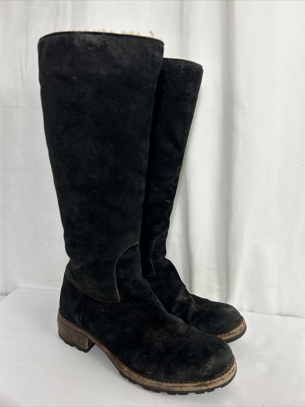 UGG BROOME BLACK SUEDE TALL WOMEN BOOTS SIZE USA 7 F8009G