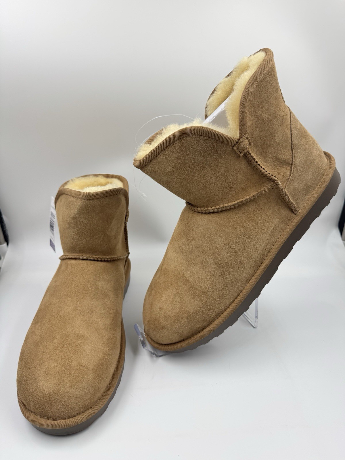 Kirkland Signature Women’s Shearling Scalloped Edge Suede Boot Tan NEW Size 11