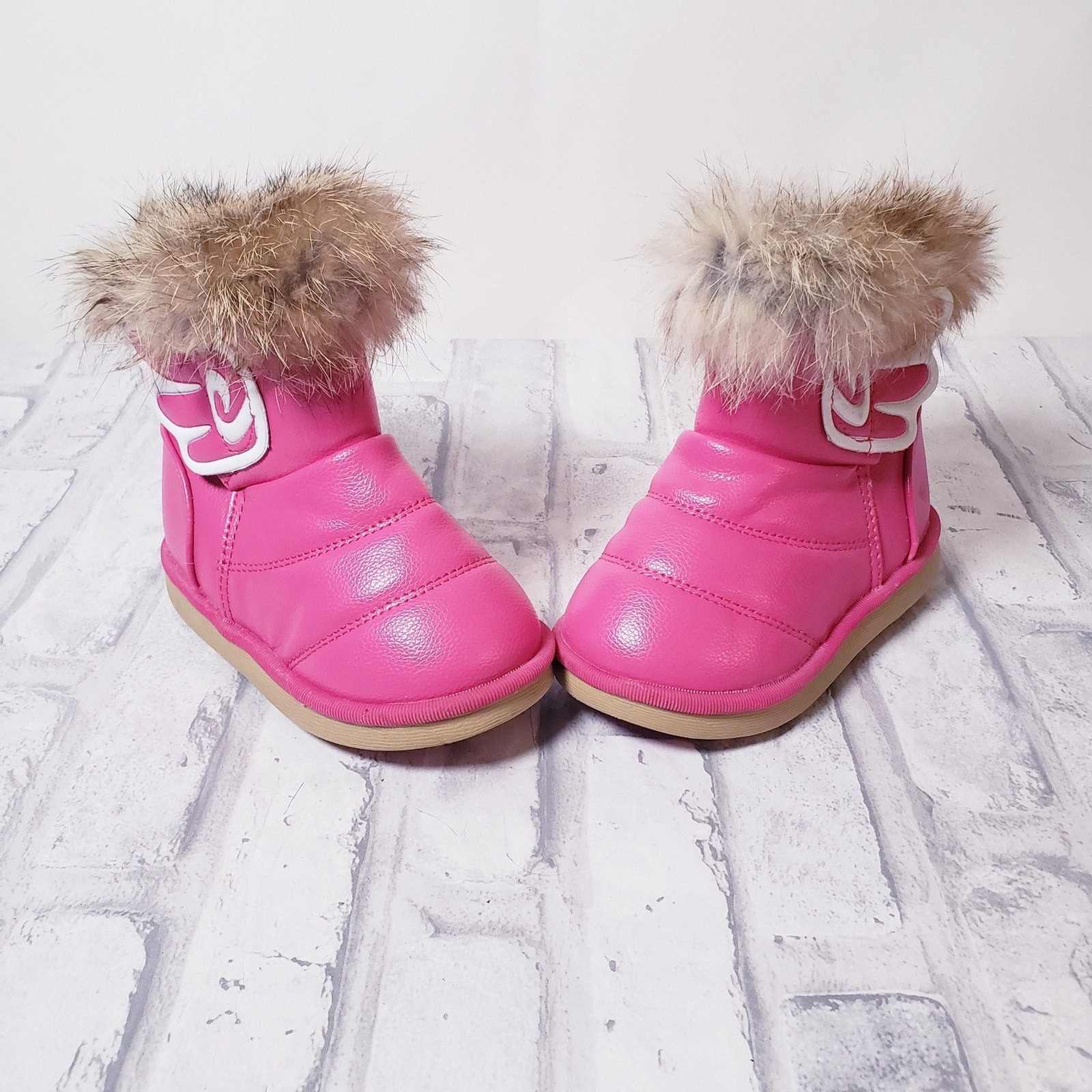 Pink Toddler Girls Winter Boots With Fur