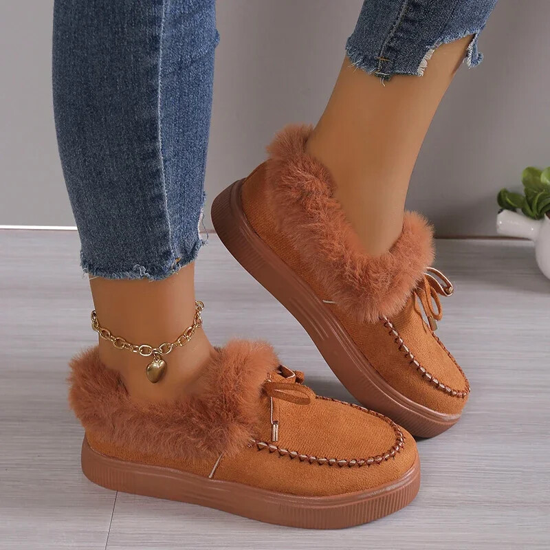 2024 Women Winter Boots Warm Soft Velvet Ankle Snow Boots Lace Up Soft Winter S