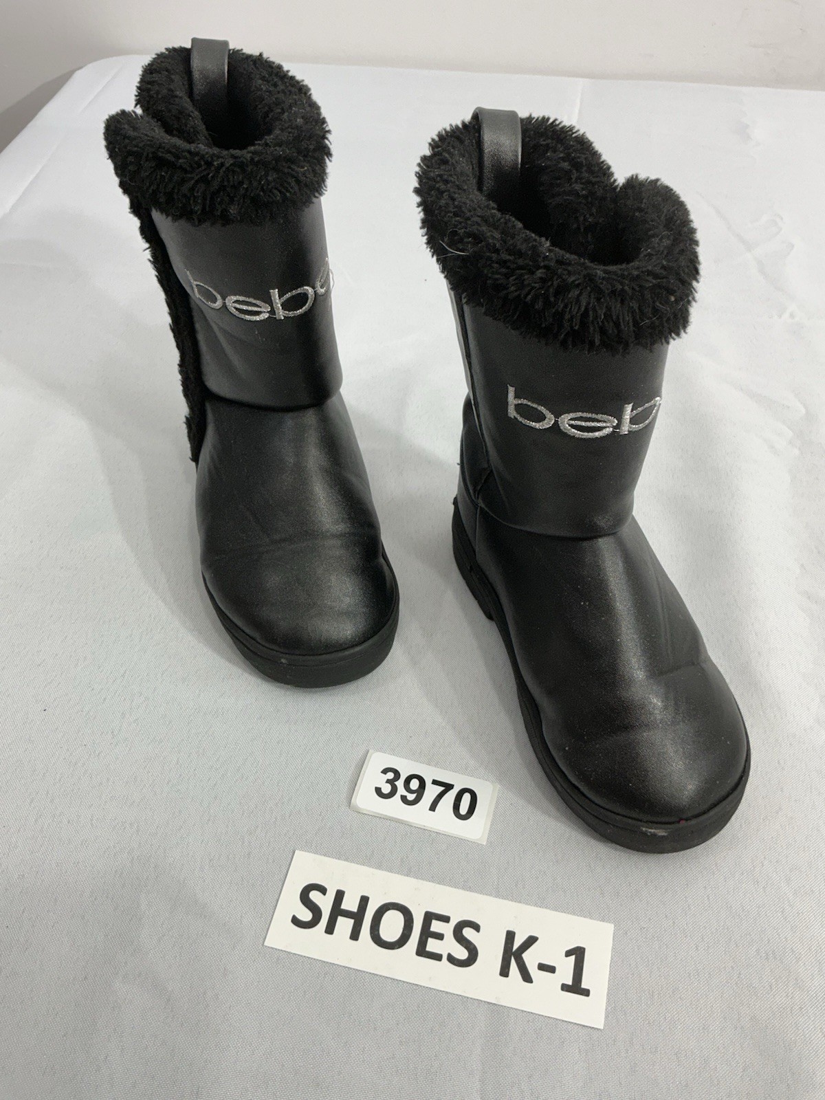Toddler Girls  Bebe Boots Size 11 Black Pull On Lined Silver Accents