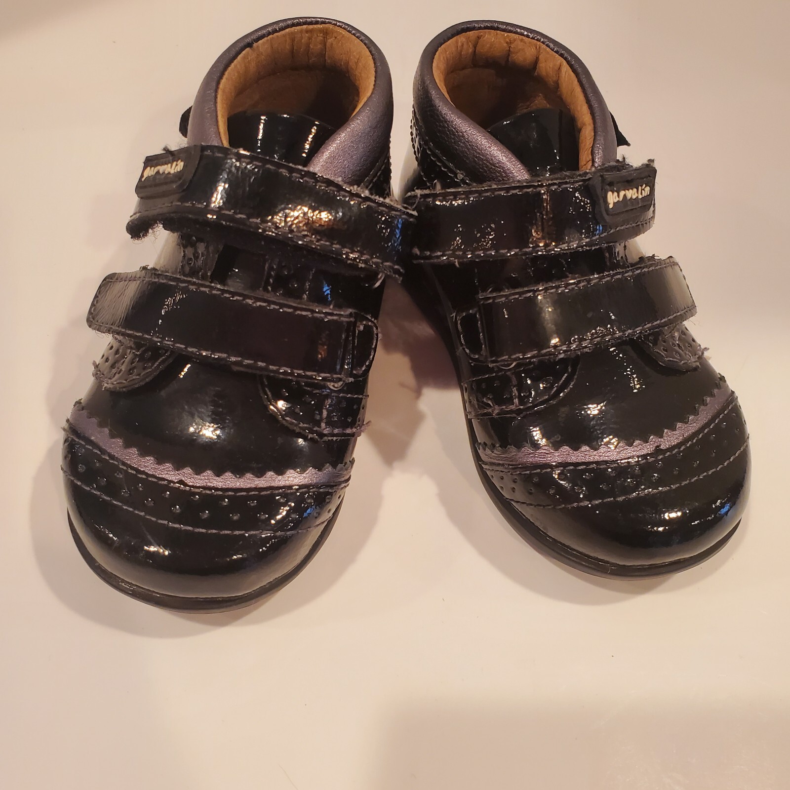 Garvalin Black Patent Toddler Shoe Size 20 (4-5)