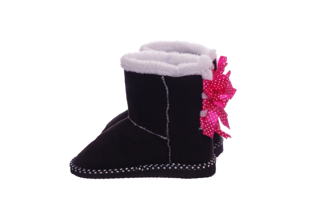 Girls Pink White Black Polka Dot Warm Winter Boots Trendy Cute 11 13 1 2 3 NEW