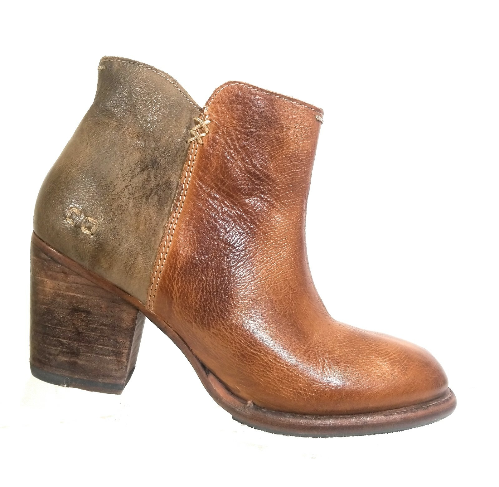 Bed Stu Vegetable Tanned Women Boots Brown Leather Rustic Zip Up Booties Size 9