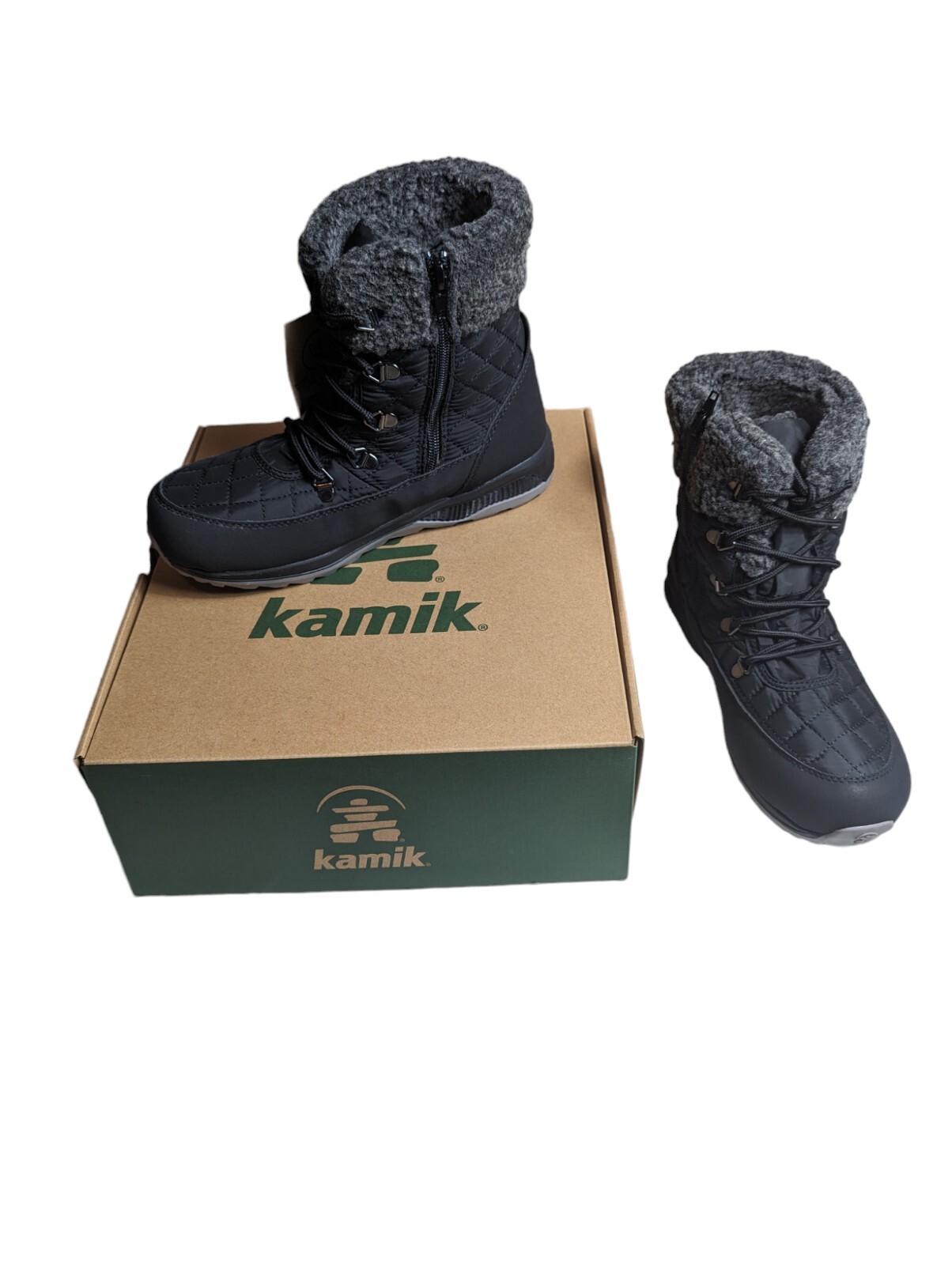 Kamik Libra Waterproof Girls Winter Boots Size 4 Youth New In Box NF438 BLK