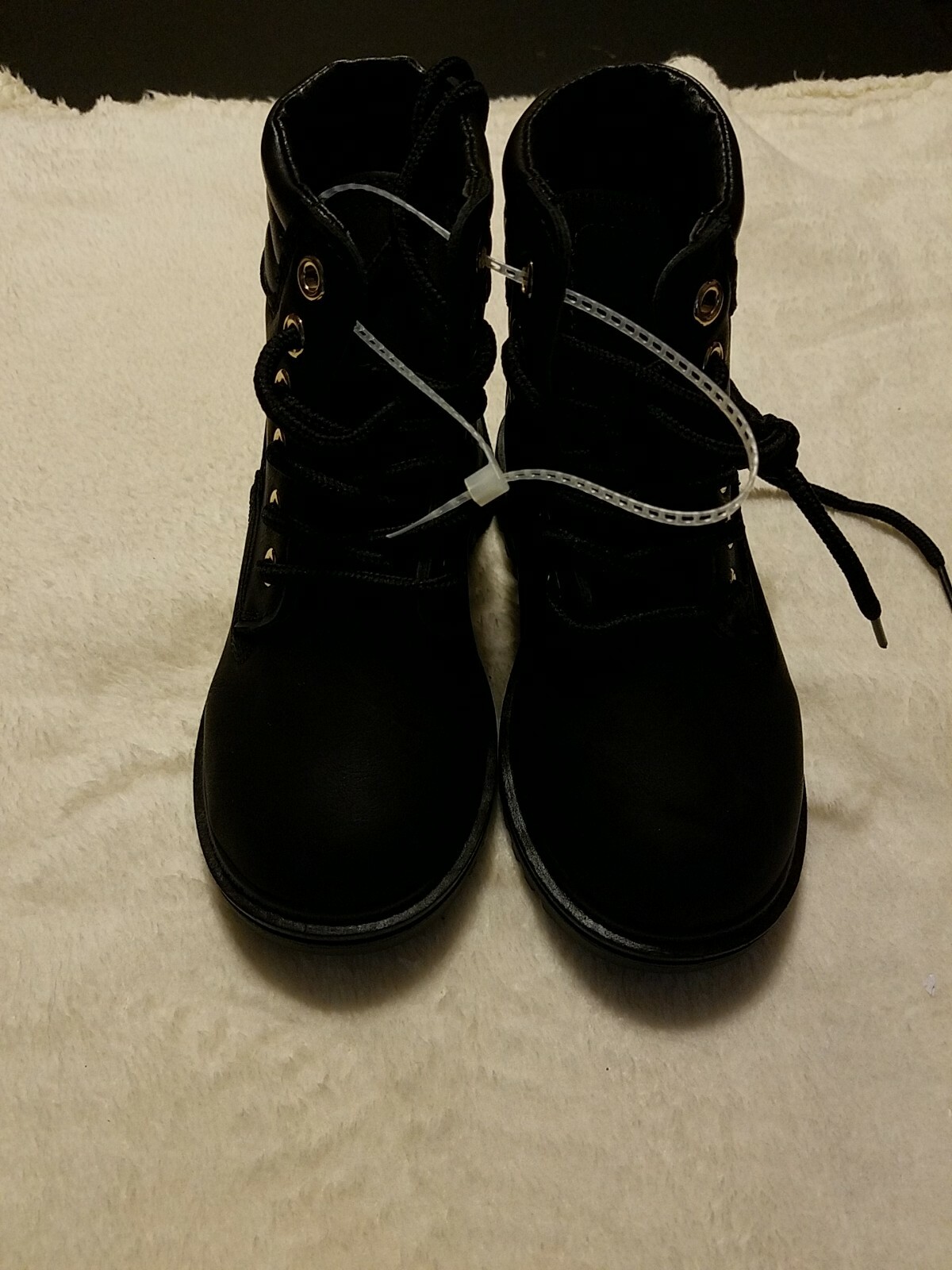 Link Big Girls Boots Size 2M Black Whitney 25K Lace Up Ankle Eyelets Hiking