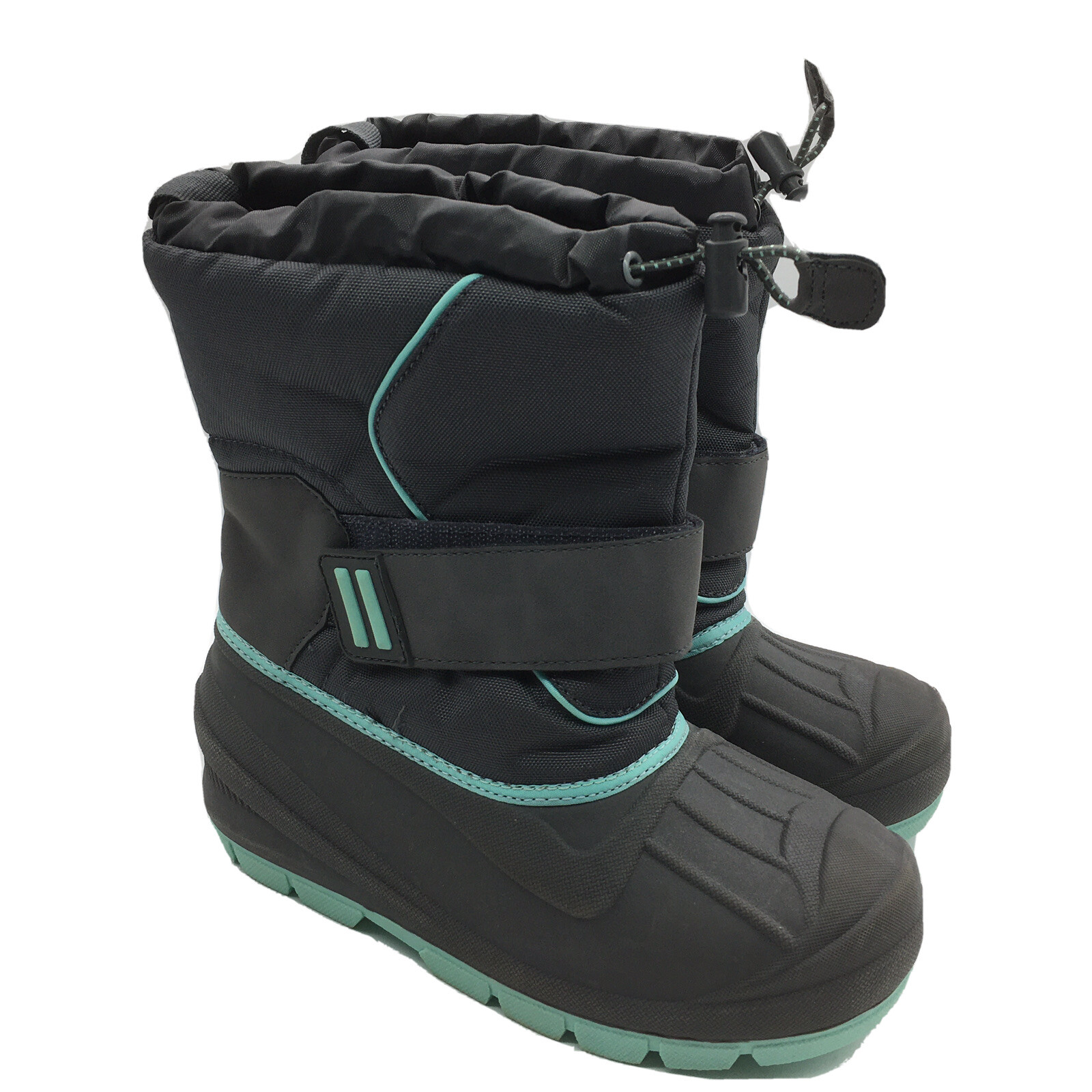 Girls Cordie Winter Snow Boots Gray and Turquoise Cat and Jack Size 3