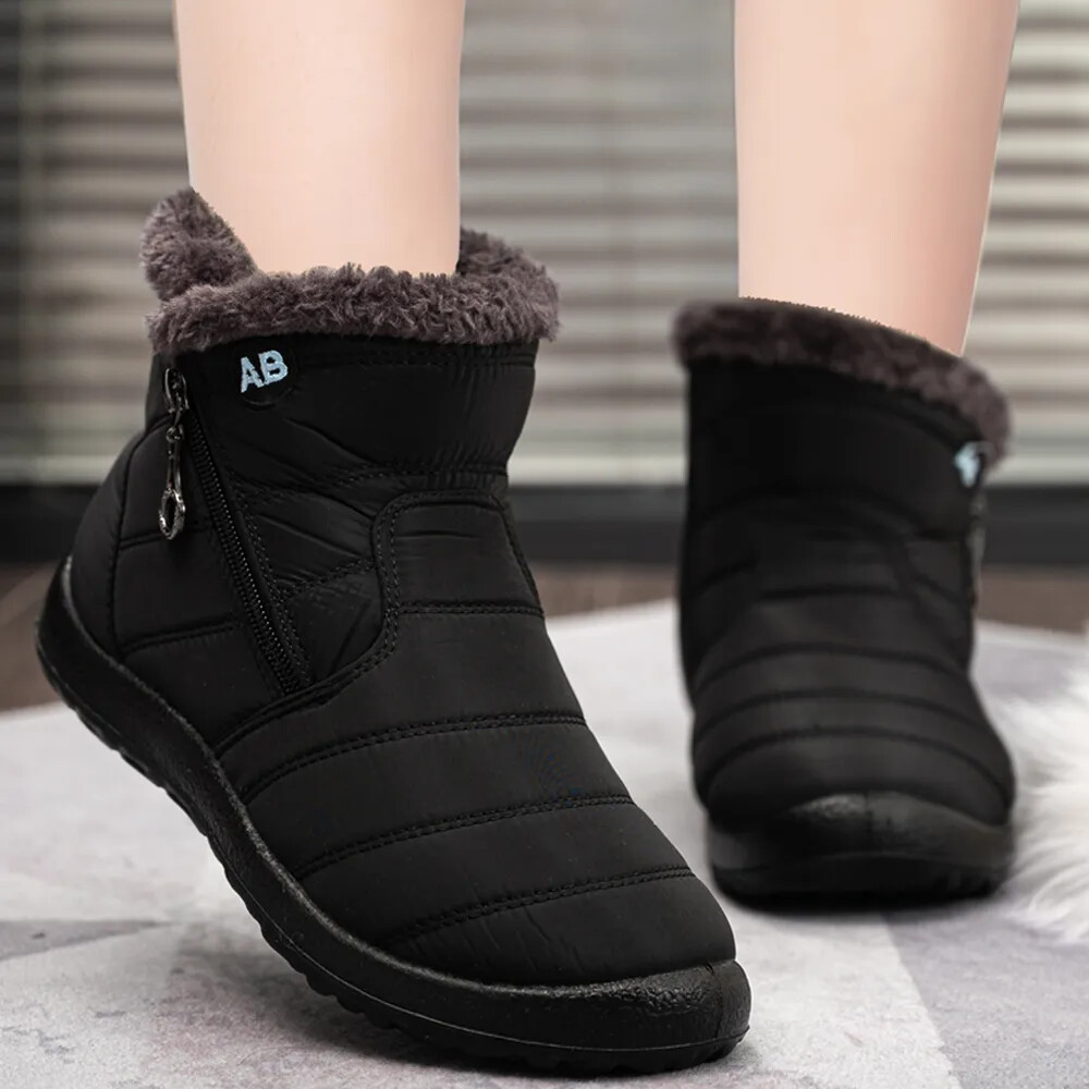 Women Boots Waterproof Snow Boots Plush Winter Boots Warm Ankle Boots Plus Size