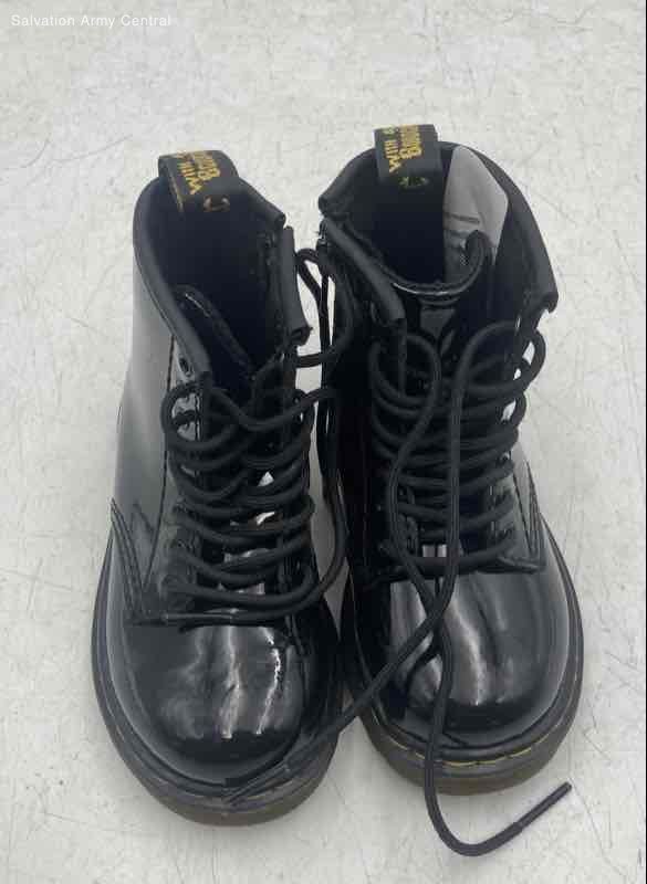 Dr. Martens Girls Black Leather Round Toe Lace Up Ankle Combat Boots Size 7