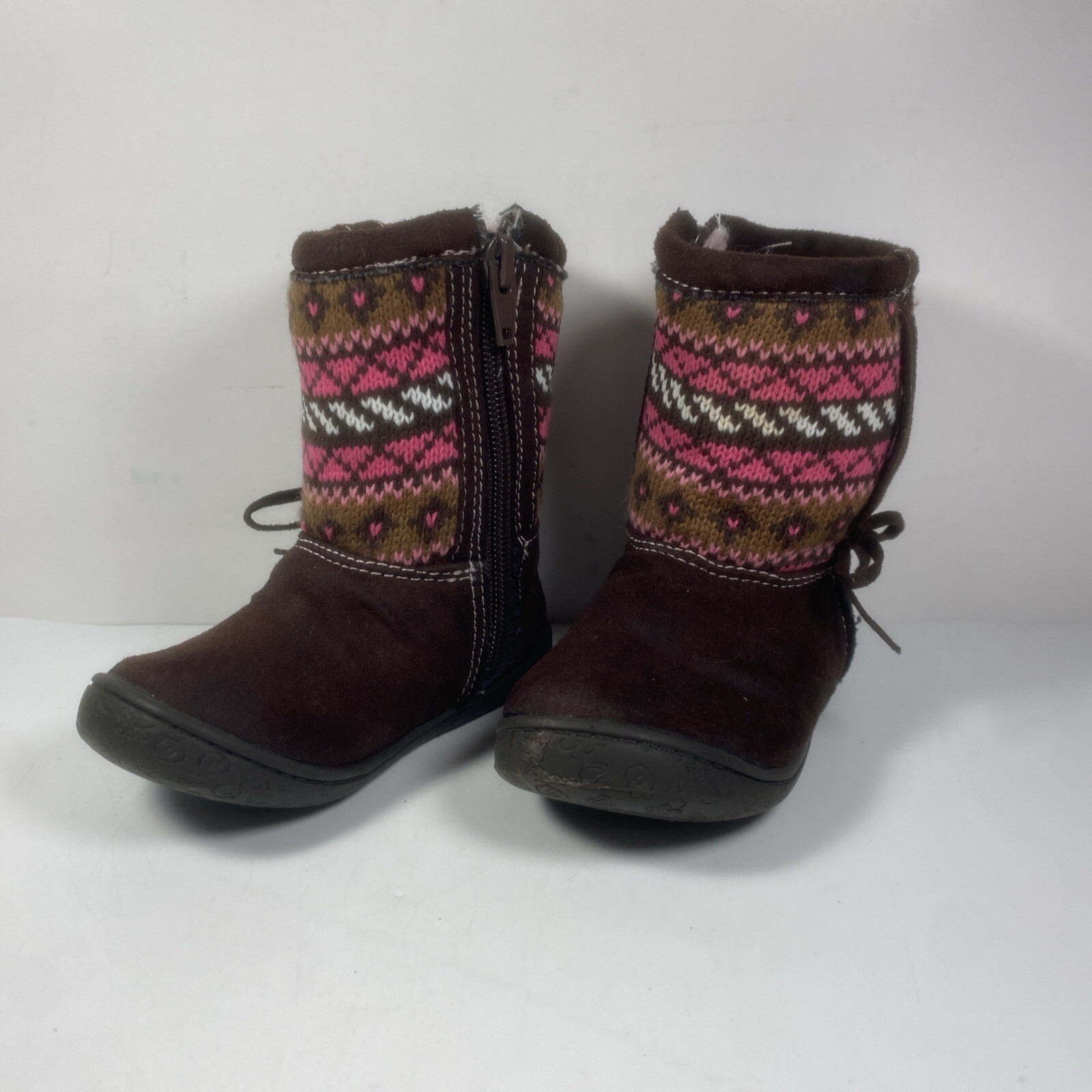 Girls Boots Brown Pink Faux Fur Lining Circo Jayla 6