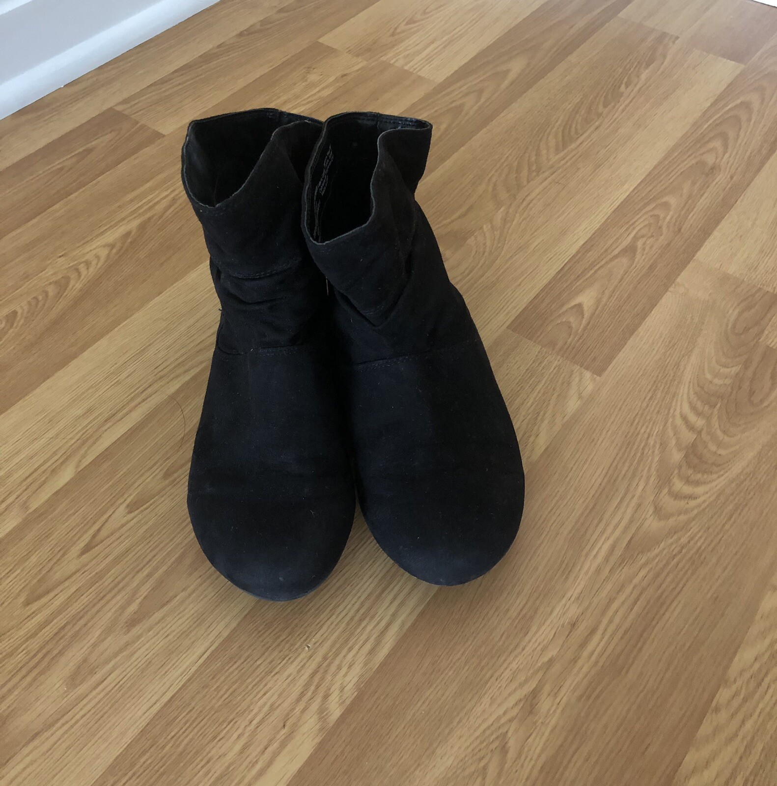 Faded Glory Girls Black Boots Size 3