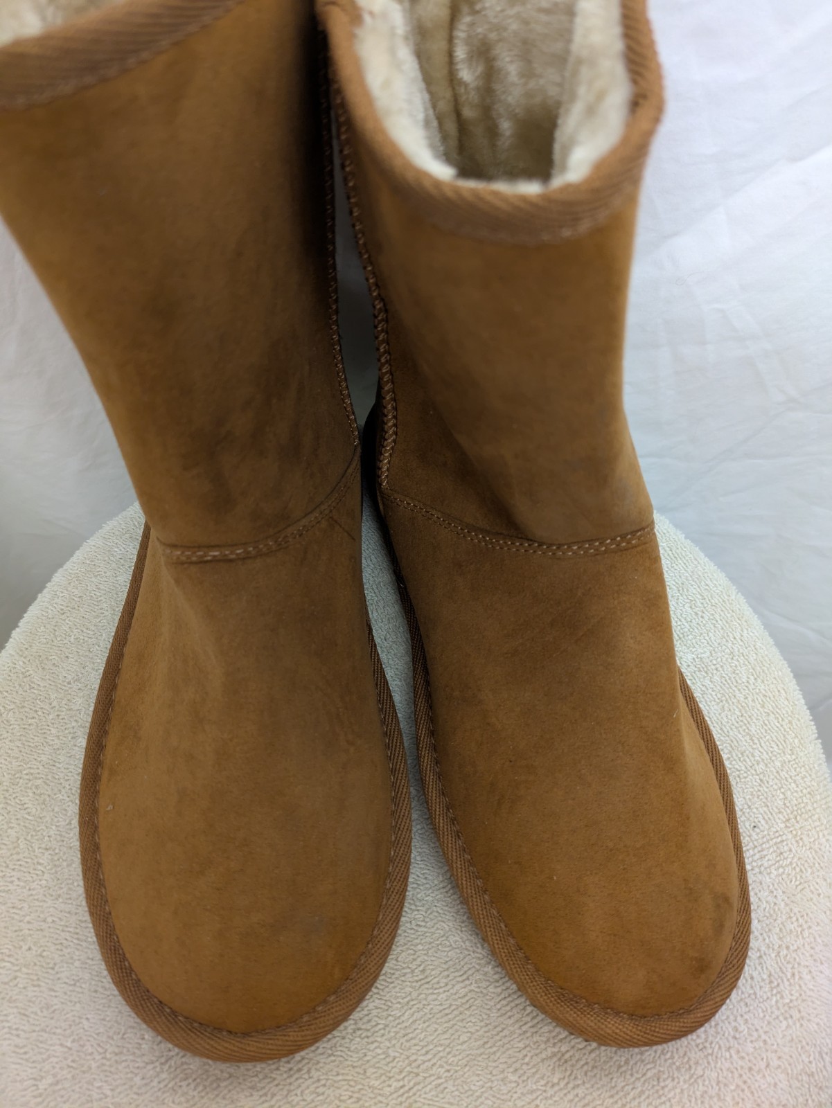 Harper Canyon Kids Girls Tan Faux Suede Shearling Winter Boots Size 4