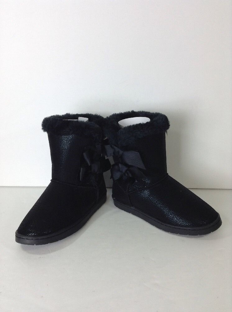 NEW RAMPAGE GIRLS BOOTS BLAIR BLACK METALLIC KB8661 SIZE 5 (207)