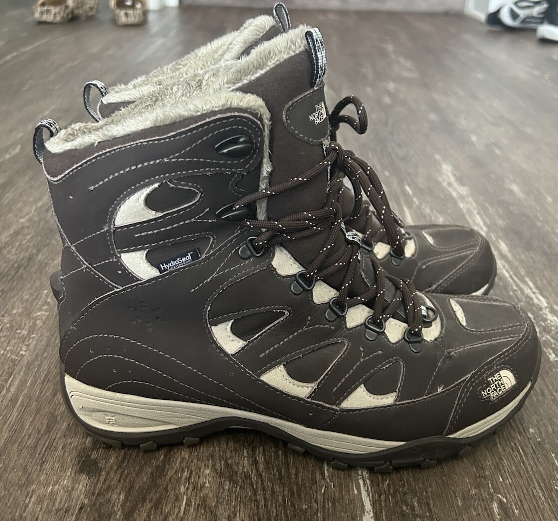 THE North Face Women Boots Sz 11 Hiking Walk Brown Hydro Seal Snow-Drift Icepick
