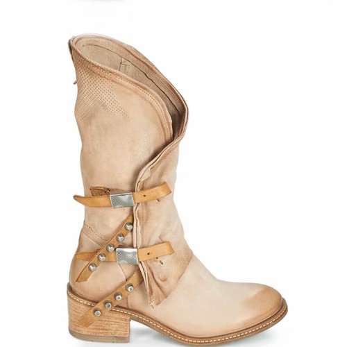 Fashion Women Boots Street Western Cowboy Denim 2023 New Side Zippers High Boots