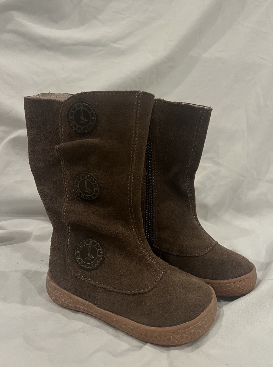 Livie & Luca Tiempo Boots In Brown Suede Leather Toddler Girls Size 4