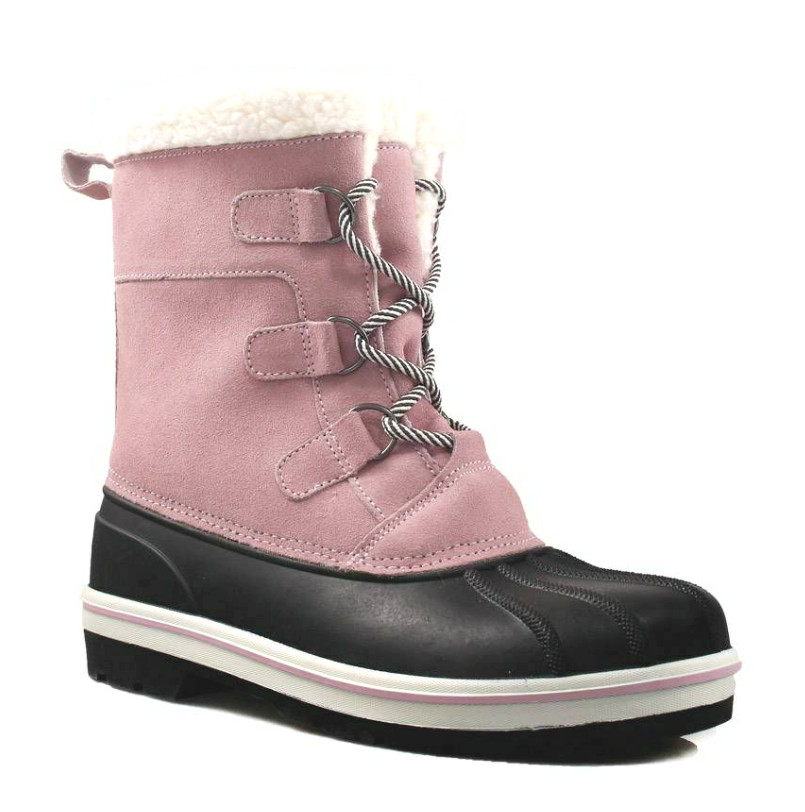 Cat & Jack Girls’ Rolane Pink Leather Water Resistant Thermolite Winter Boots