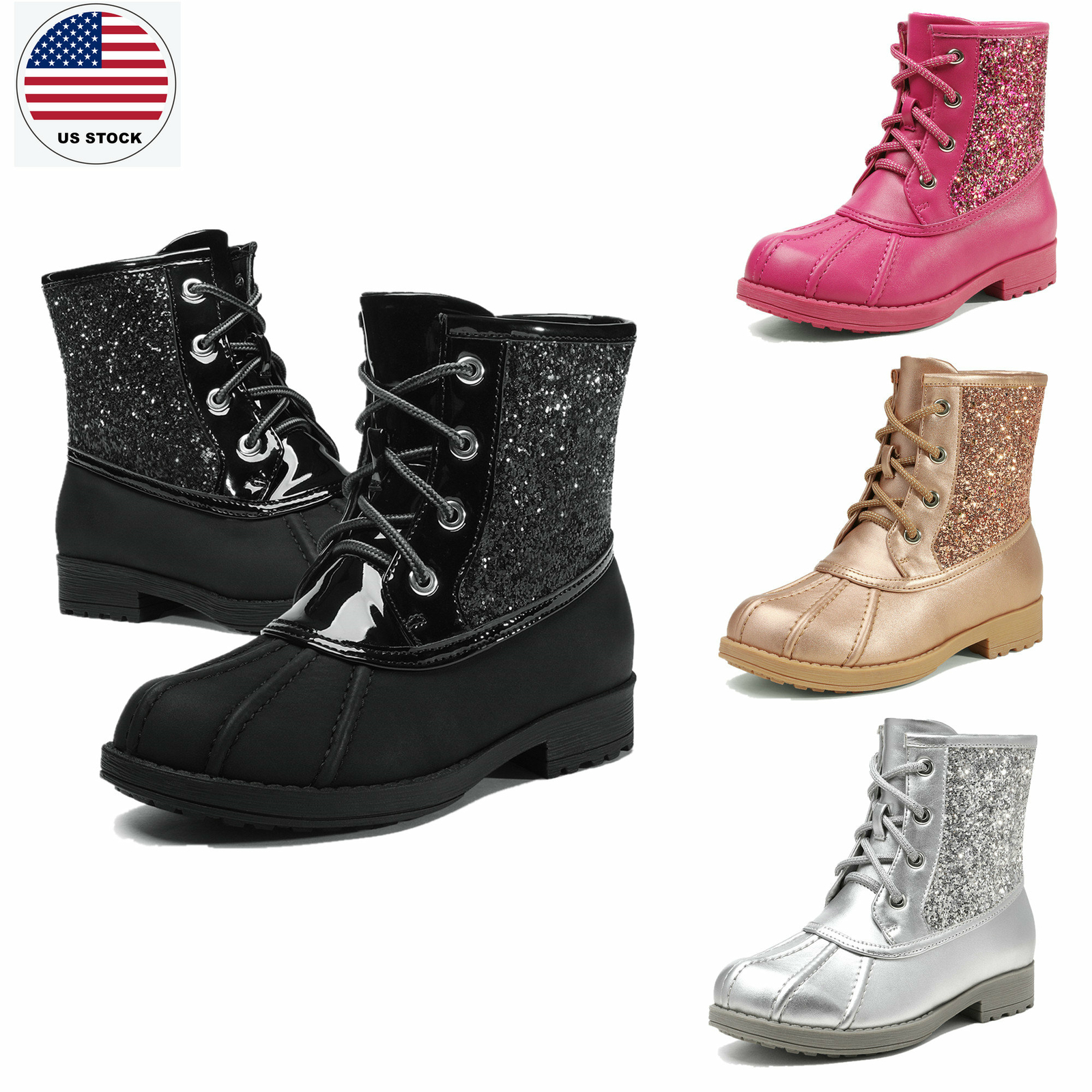 Girls Toddlers Kids Combat Boots Side Zipper Fashion Riding Boots Ankle Boots