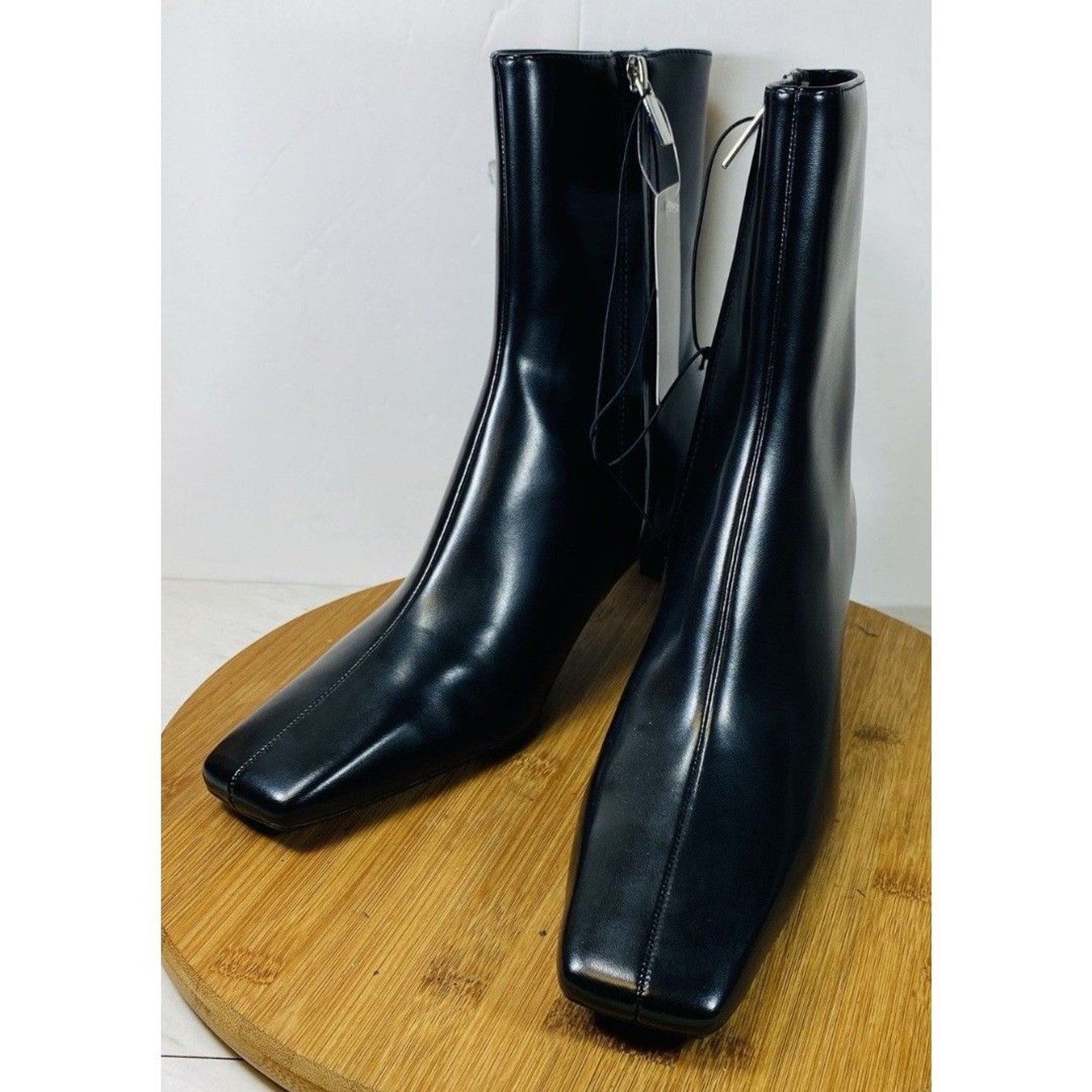 H&M Women Boots Black With Zip Size 7 NEW