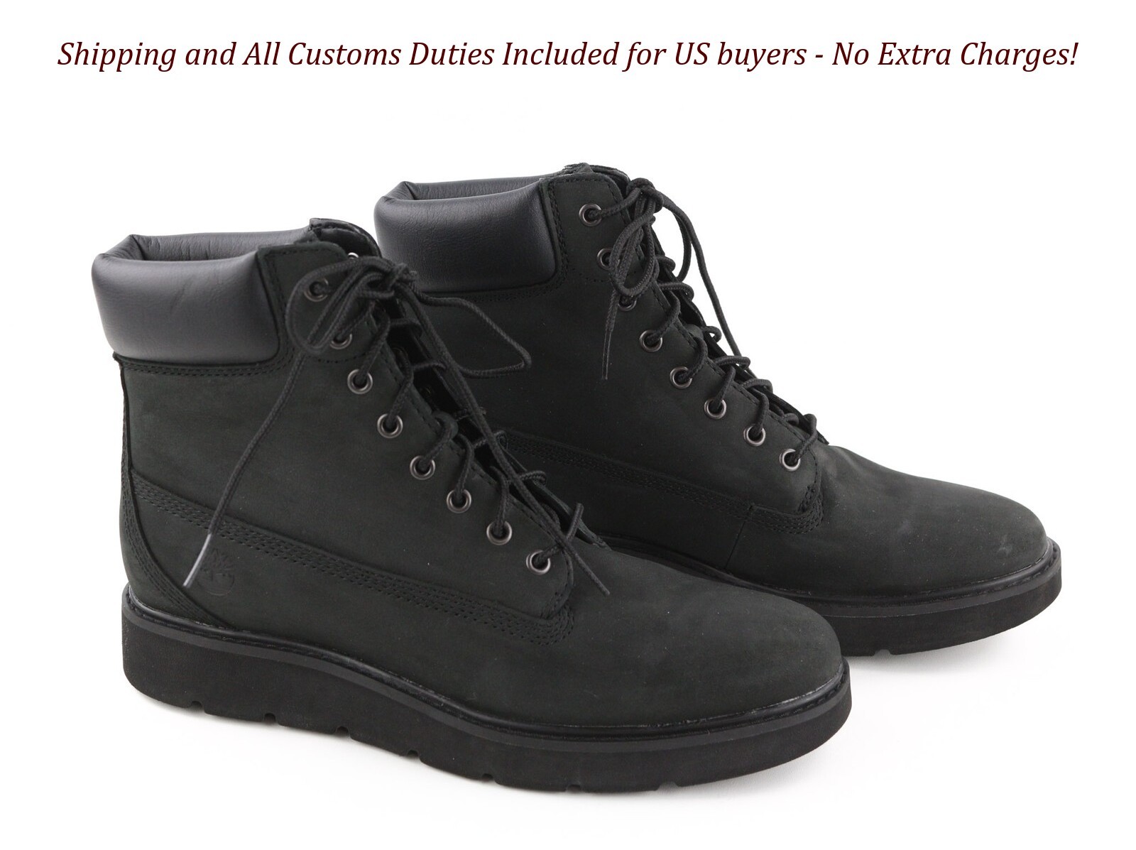 TIMBERLAND A15TM Women’s Leather Boots EU40 UK7 Black Ortholite Logo Sensorflex