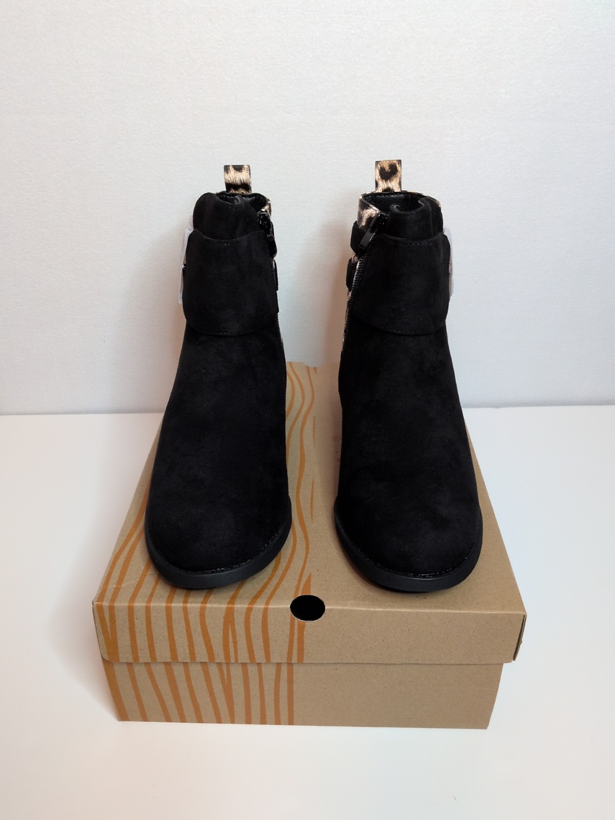 New Globalwin Women Boots Black/Leopard US Size 8