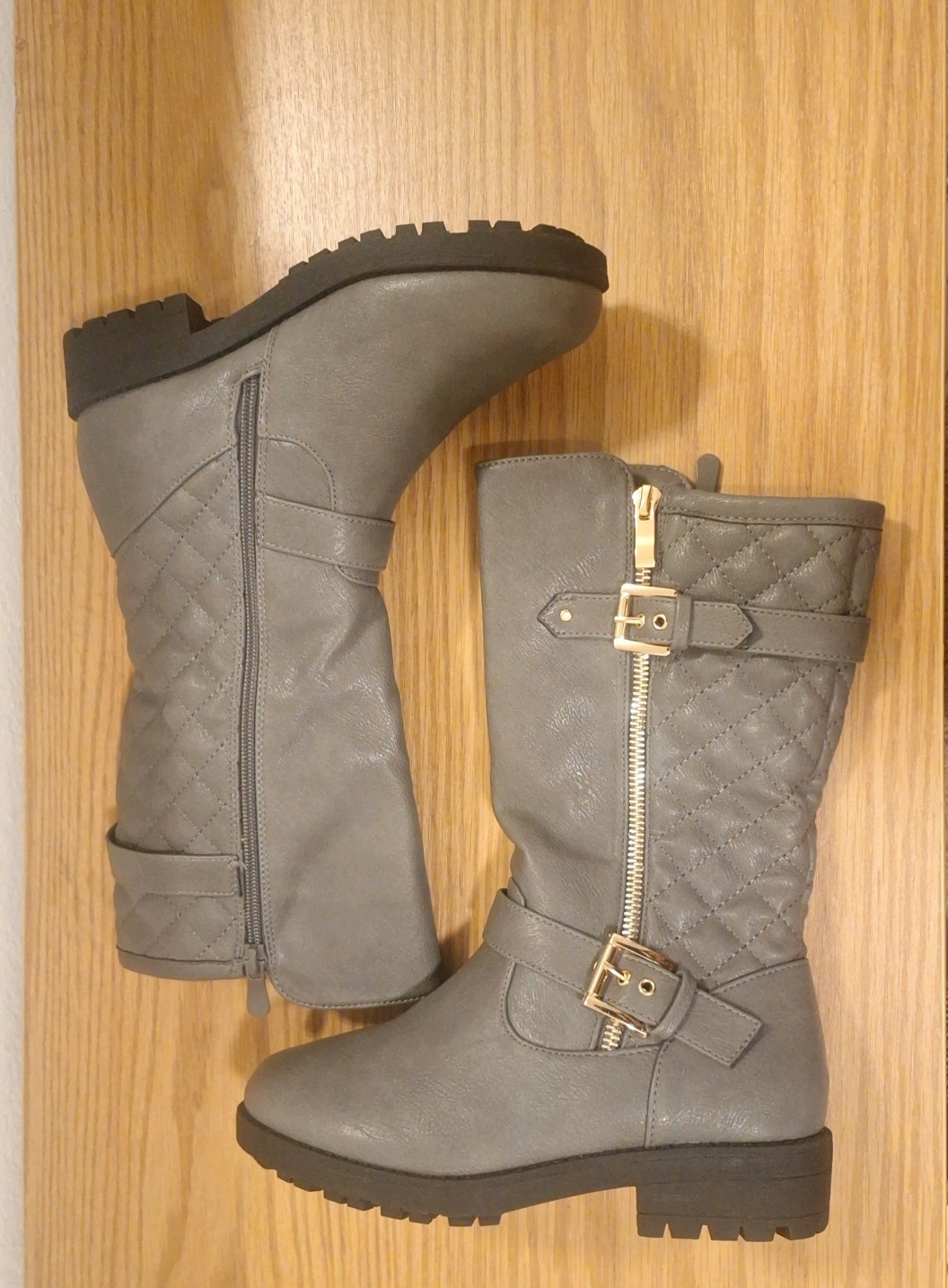 Dream Pairs Knice Grey Girls Boots Size 3