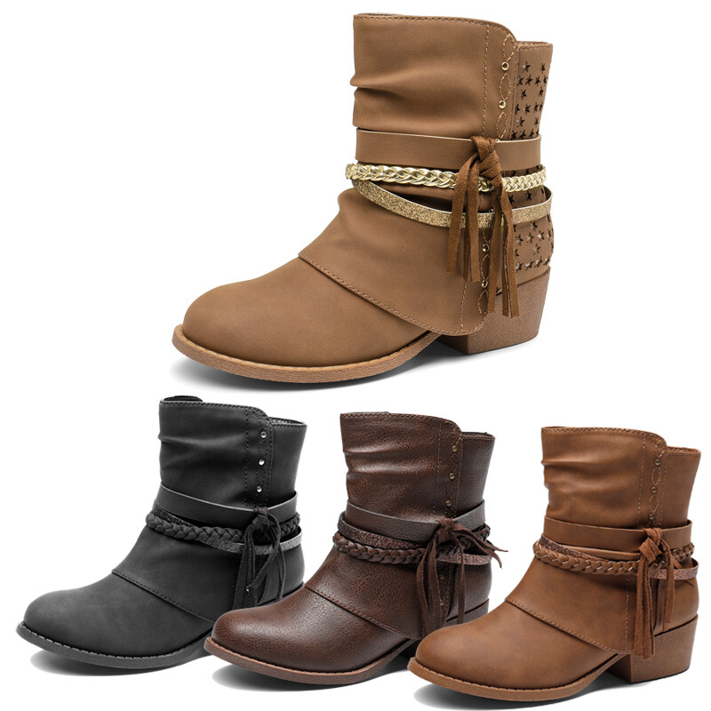 Toddlers Girls Youth Ankle Boots Side Zipper Fashion Boots Block Heels Boots