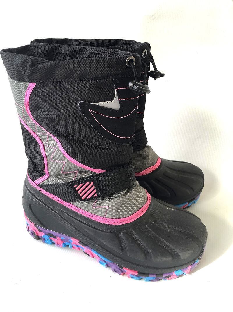GIRLS Winter Boots Size 5  Black New PINK PRE WALK Temp Rated Ozark Trail