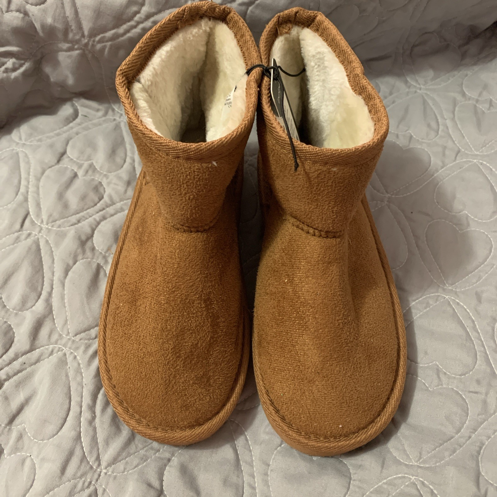 BEBE Brand Girls Boots Size 3 Super Soft Suede Look Faux Fur Lining MSRP $48.00
