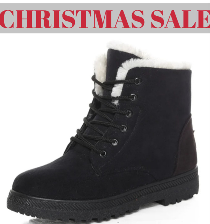 Women Winter Boots Warm Fur Lined Waterproof Snow Booties Anti-Slip Outdoor Shoe